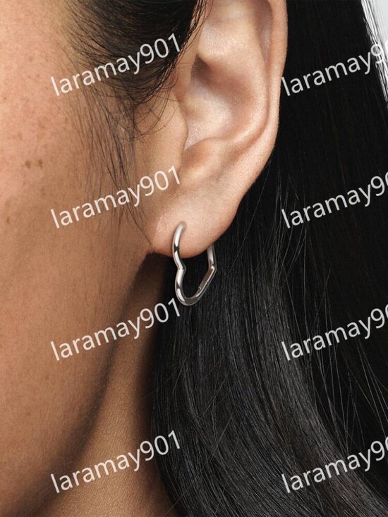 Asymmetrical Heart Hoop Earrings - Picture 2 of 4